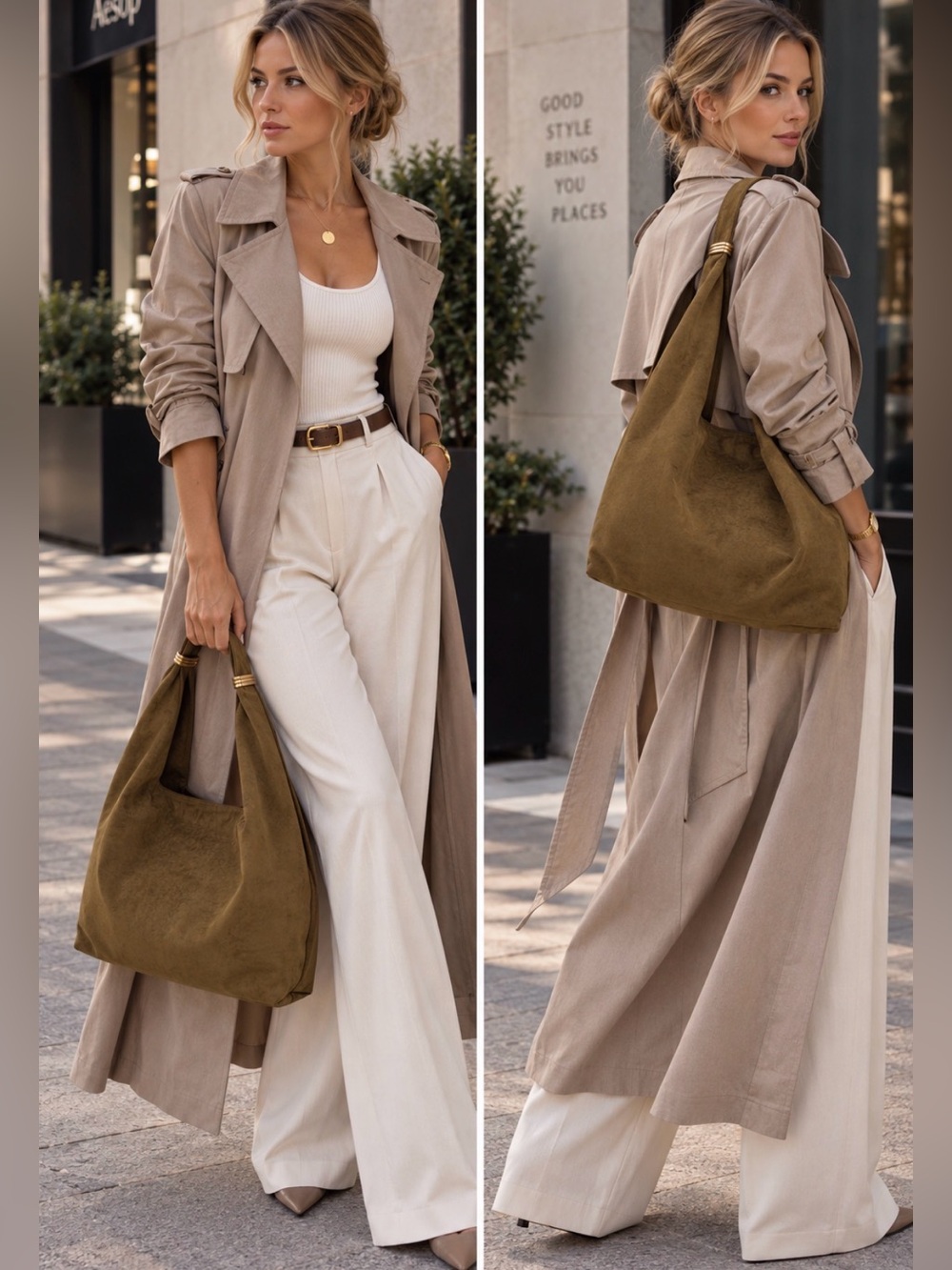 Steve Madden Olive Faux Suede Hobo Shoulder Bag